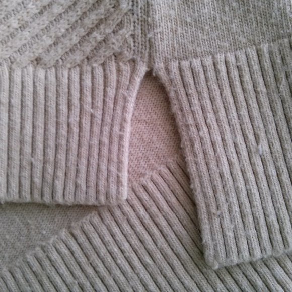 Women's Beige Long Sleeve Sweater, Medium - Picture 9 of 16